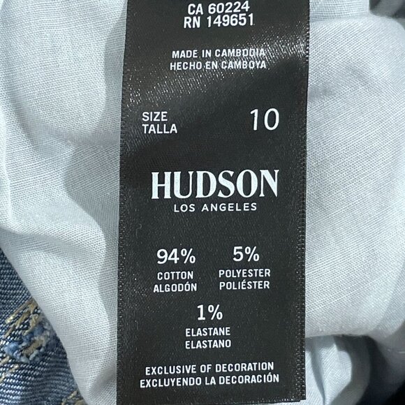 NEW Hudson Womens 10/30  Icy Blue Slim Straight-Leg Jeans With 28" Inseam - Picture 5 of 7